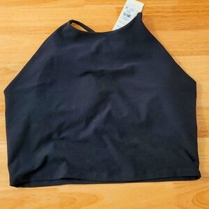 CALIA by Carrie Underwood Cross Back Lustralux Crop Pure Black NWT Size XL